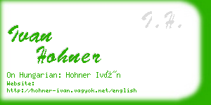 ivan hohner business card